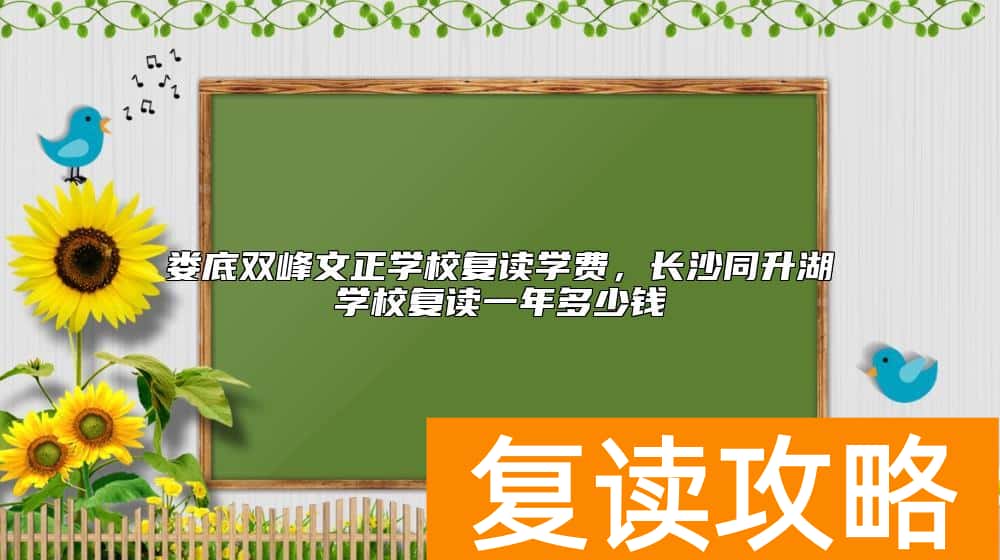 娄底双峰文正学校复读学费，长沙同升湖学校复读一年多少钱