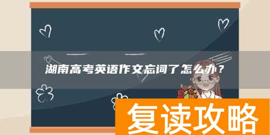 湖南高考英语作文忘词了怎么办？