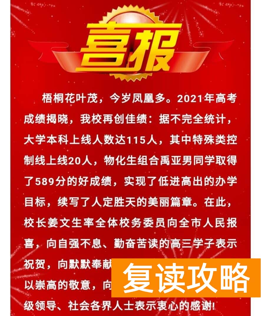 邵东创新复读学校（2021年邵东高考情况）