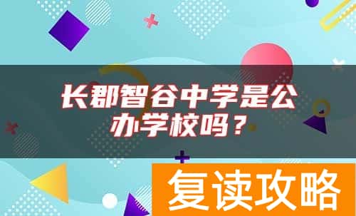 长郡智谷中学是公办学校吗？